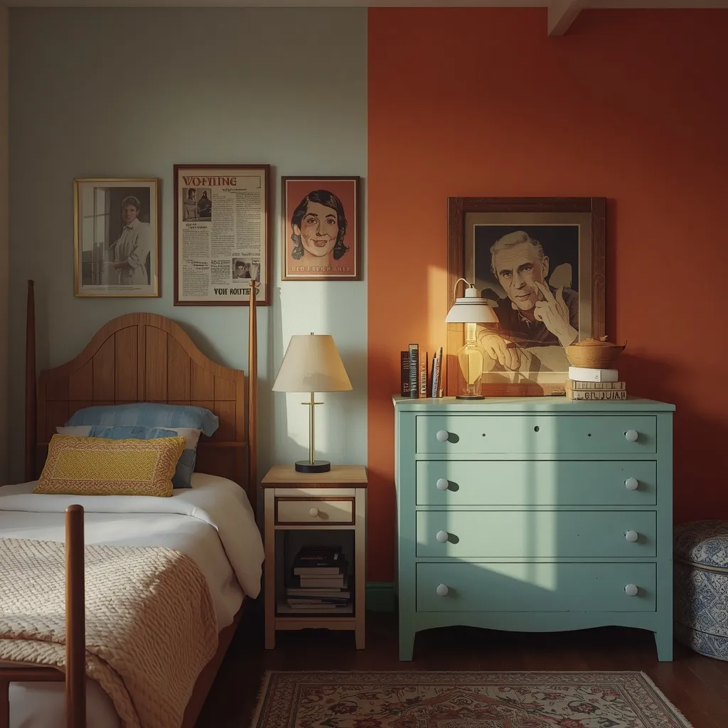 Thrifted vintage teen bedroom