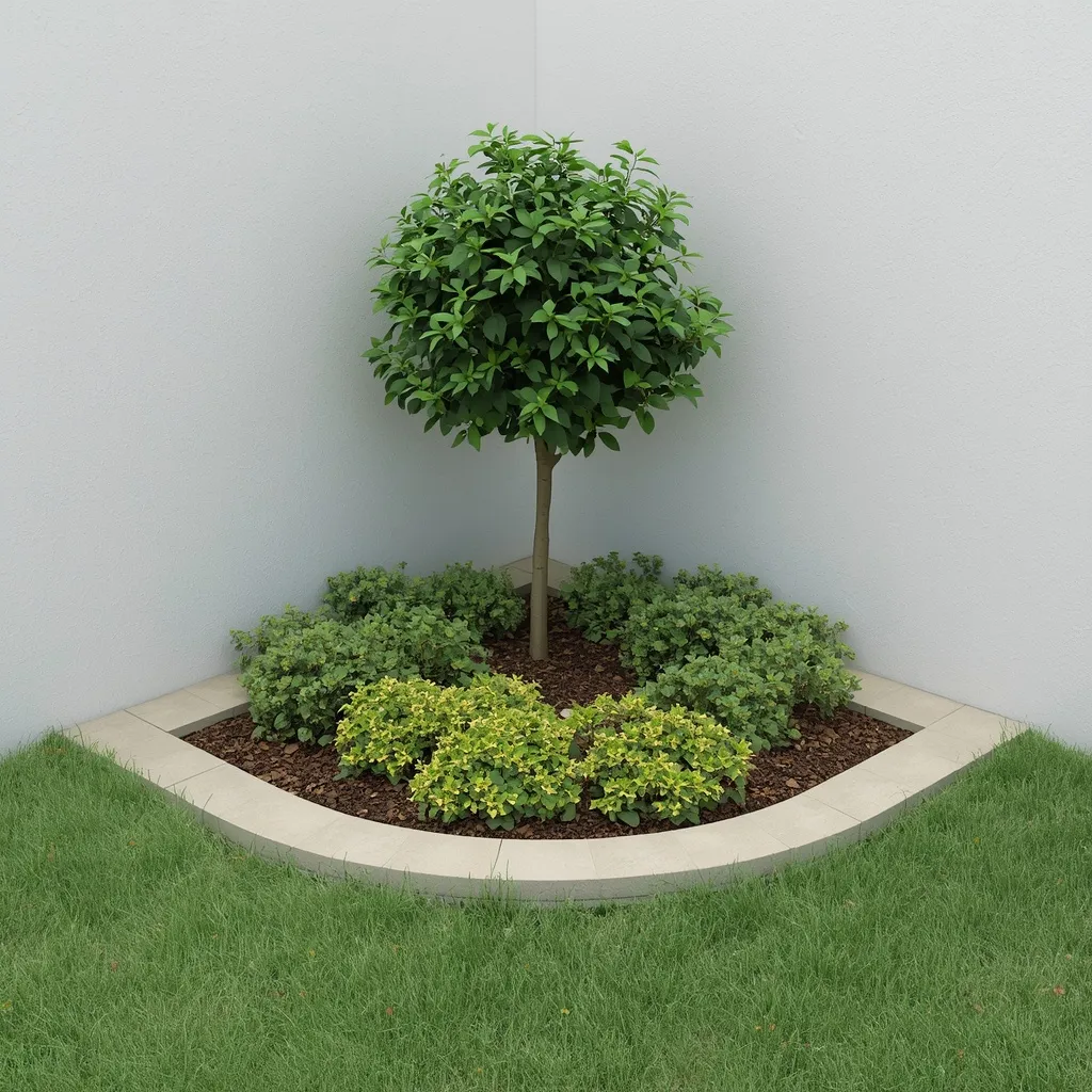 Corner flower bed small front yard
