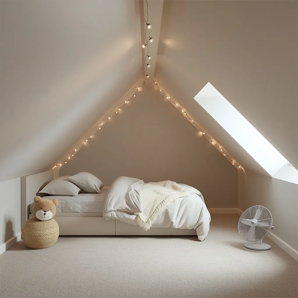 Attic teen bedroom under eaves