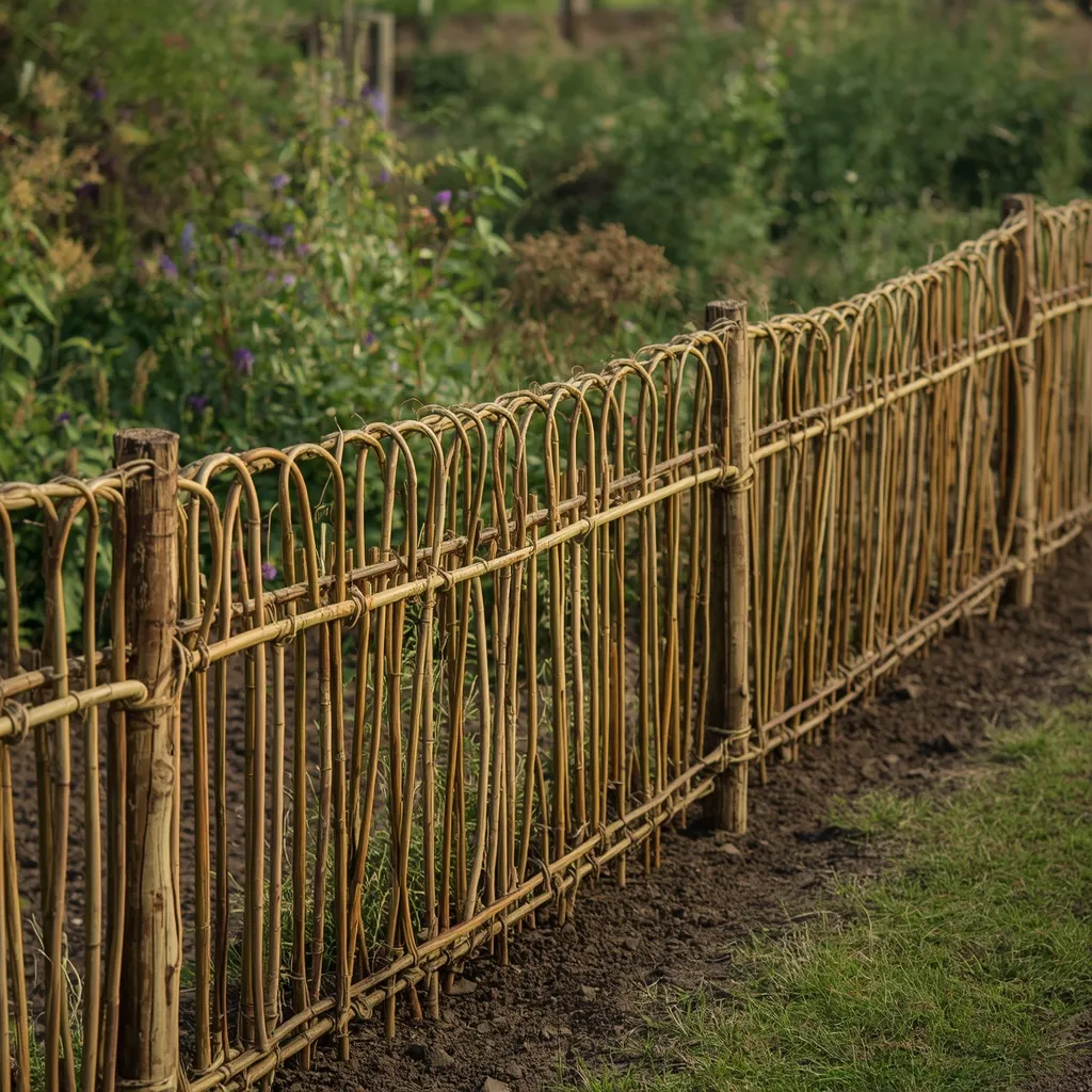 Hazel wattle border kitchen garden