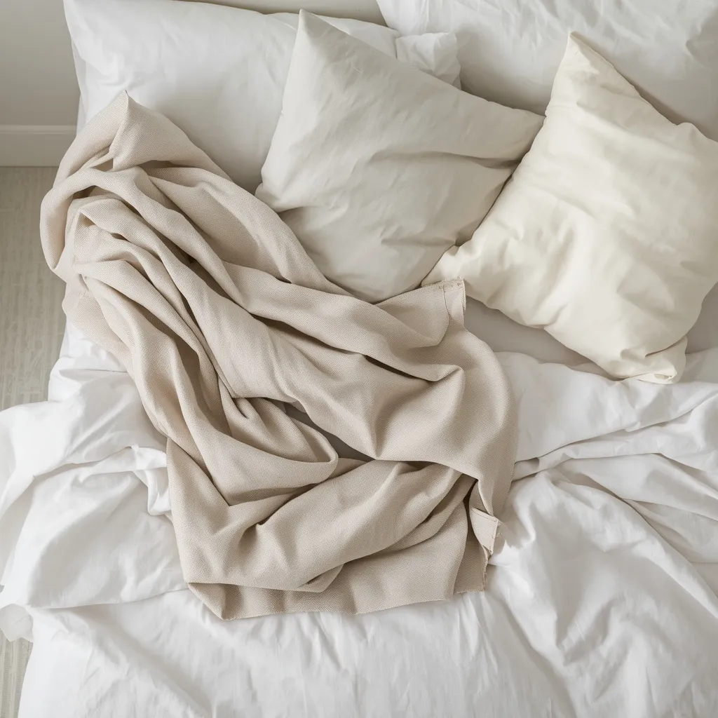 Summer bedding swap with linen bed