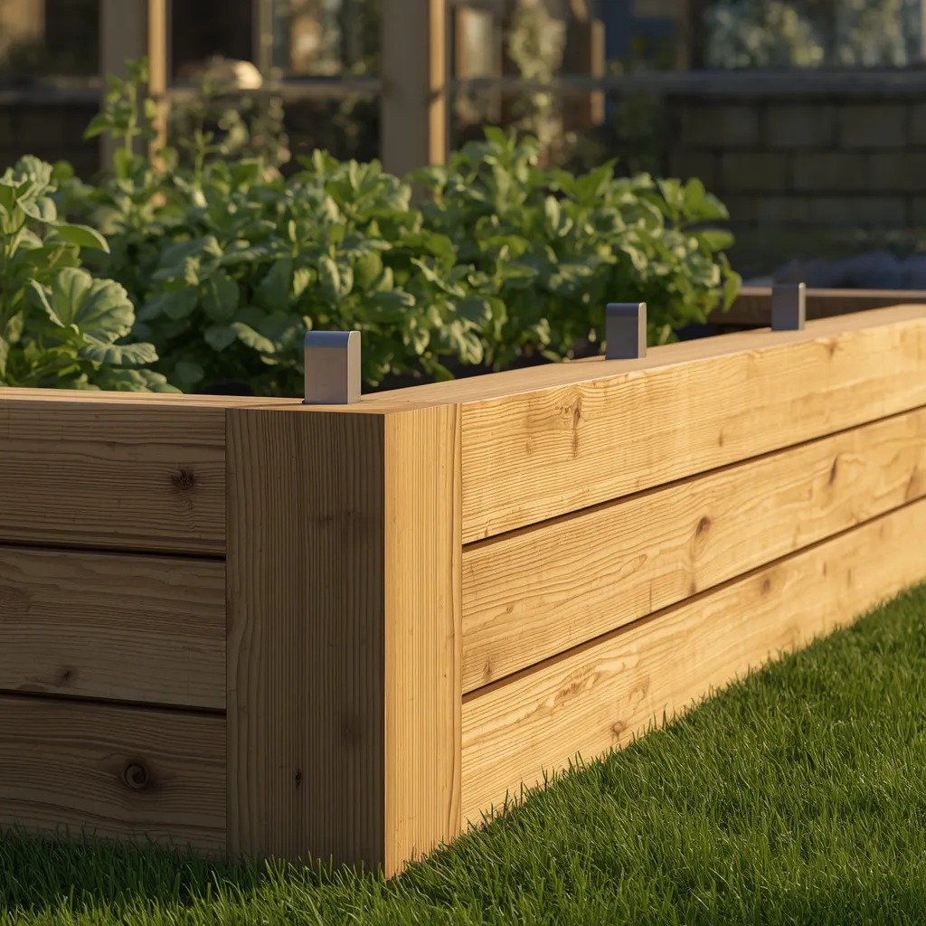 Timber sleeper raised bed border