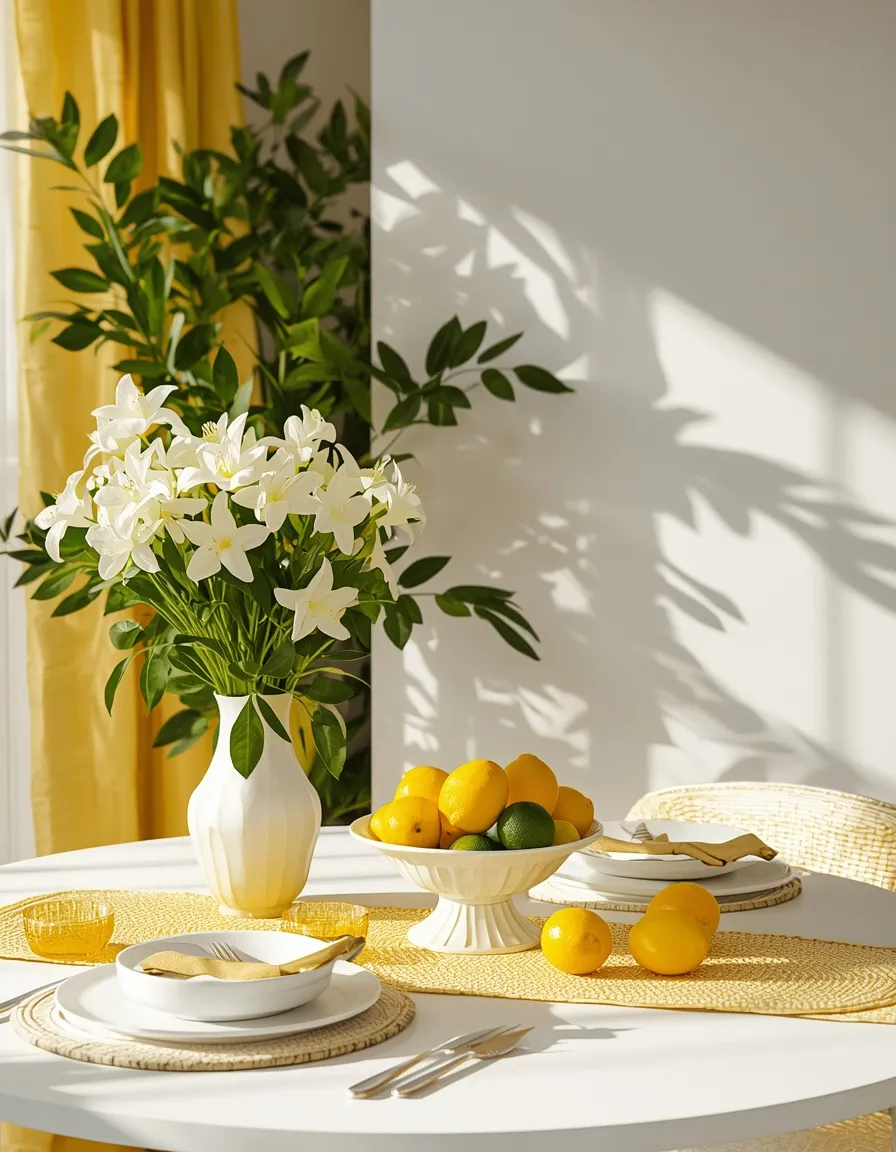 Citrus bright summer dining room
