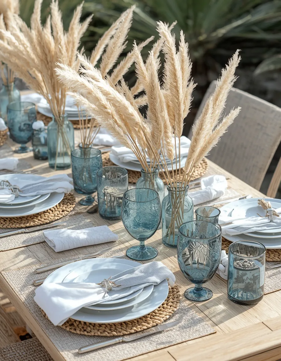 Coastal summer outdoor tablescape