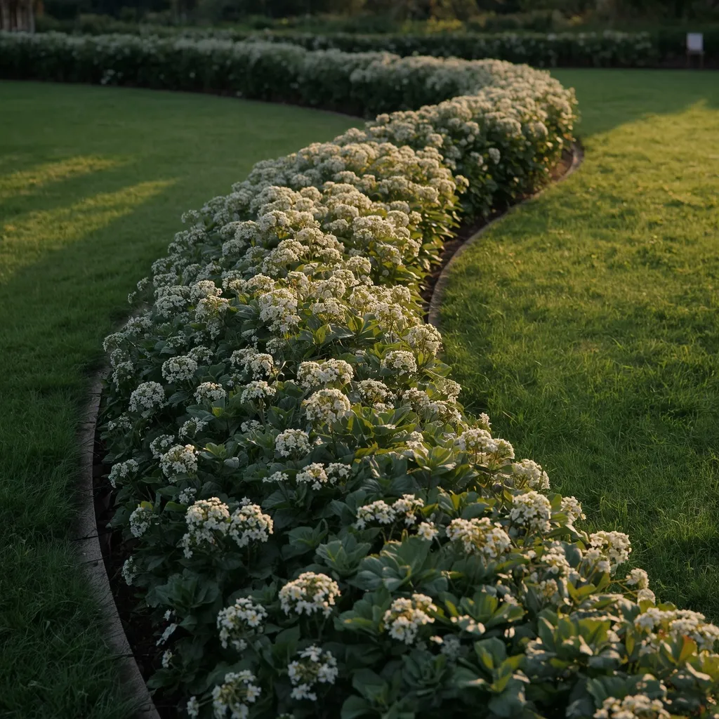 Curved sweeping flower border