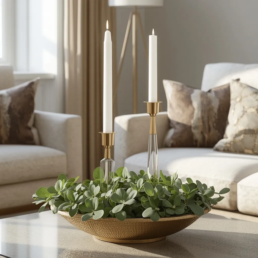 Elegant taper candle centerpiece