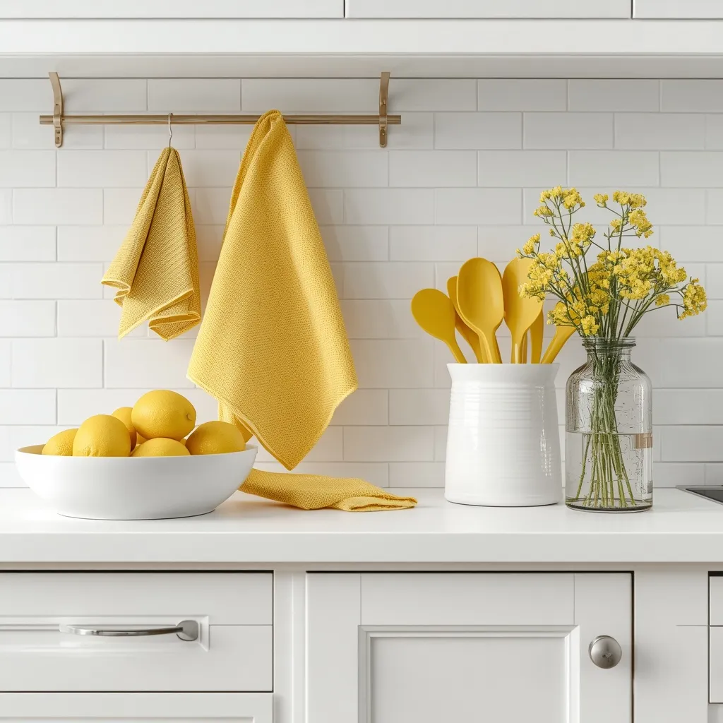 Lemon and white summer kitchen