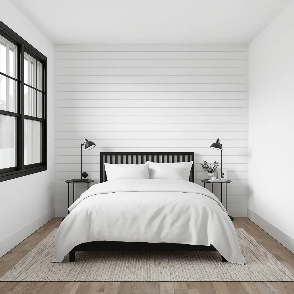 Modern farmhouse black and white room