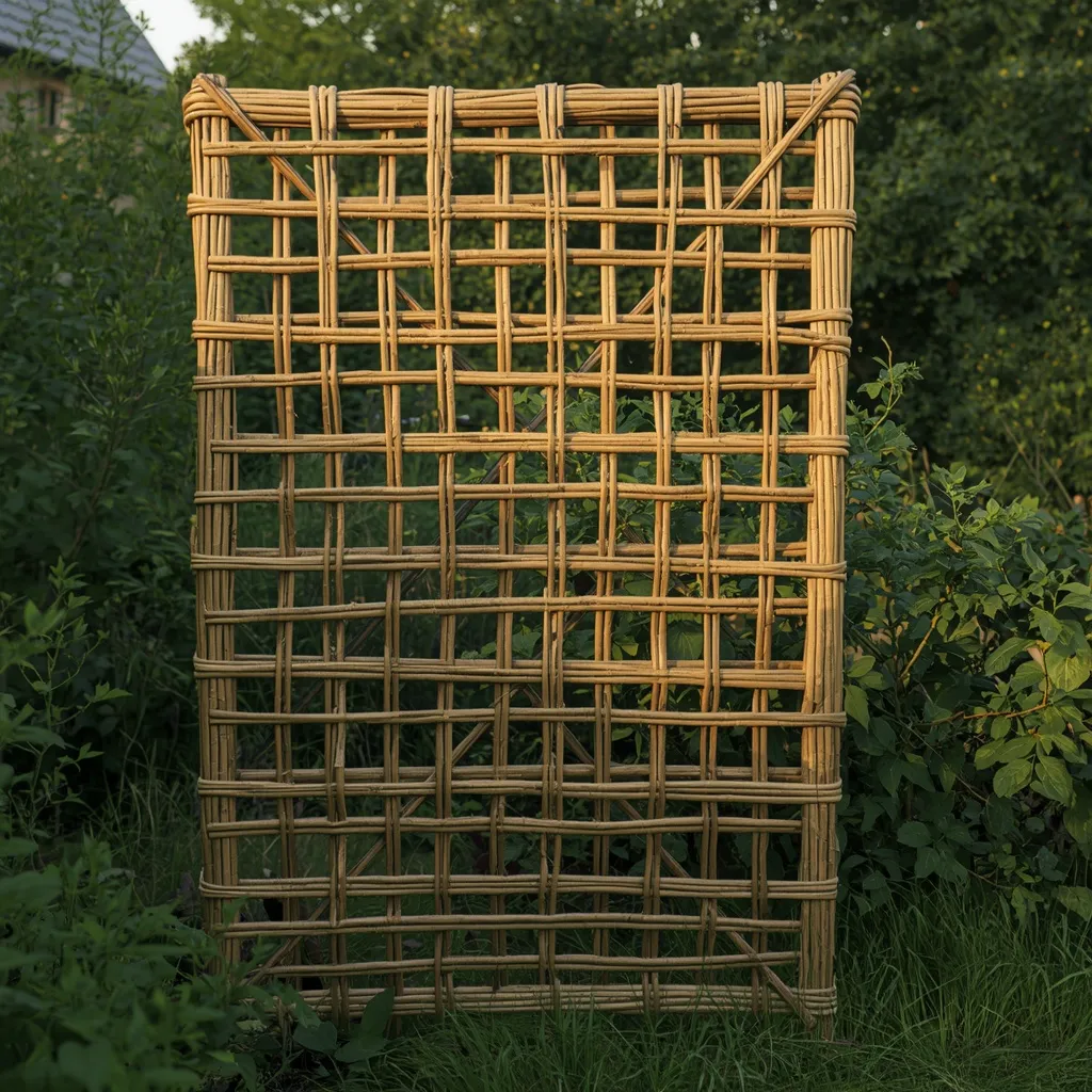 Woven willow lattice trellis panel