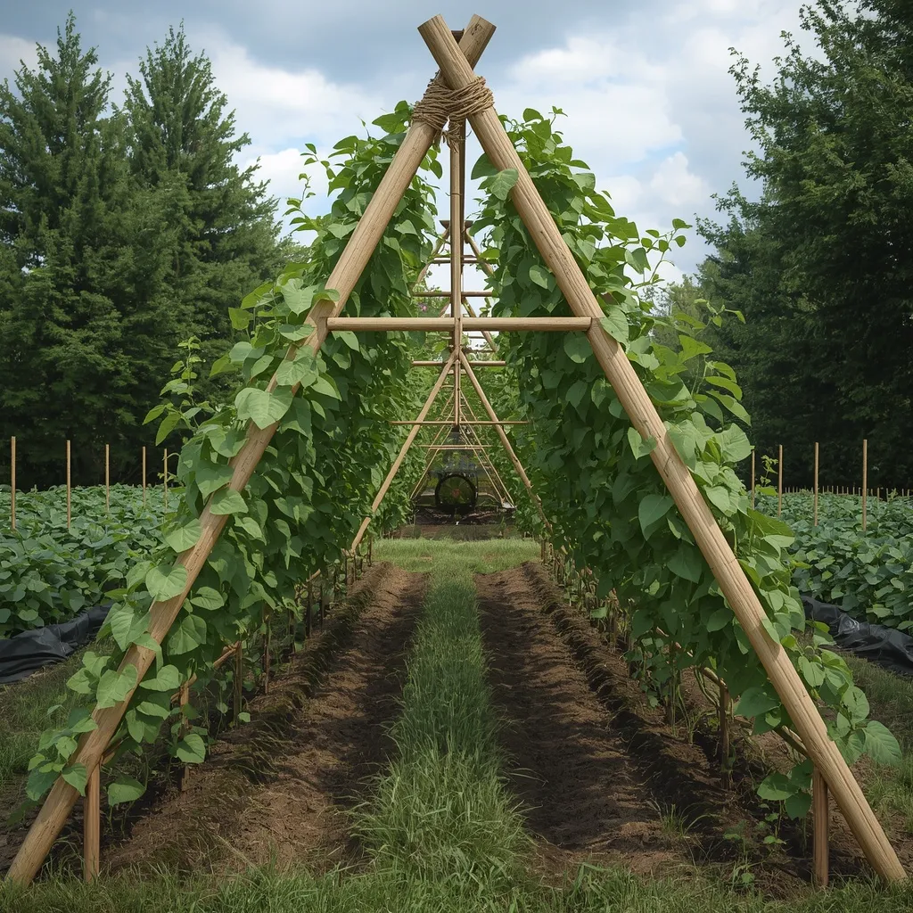 A frame twig bean tepee