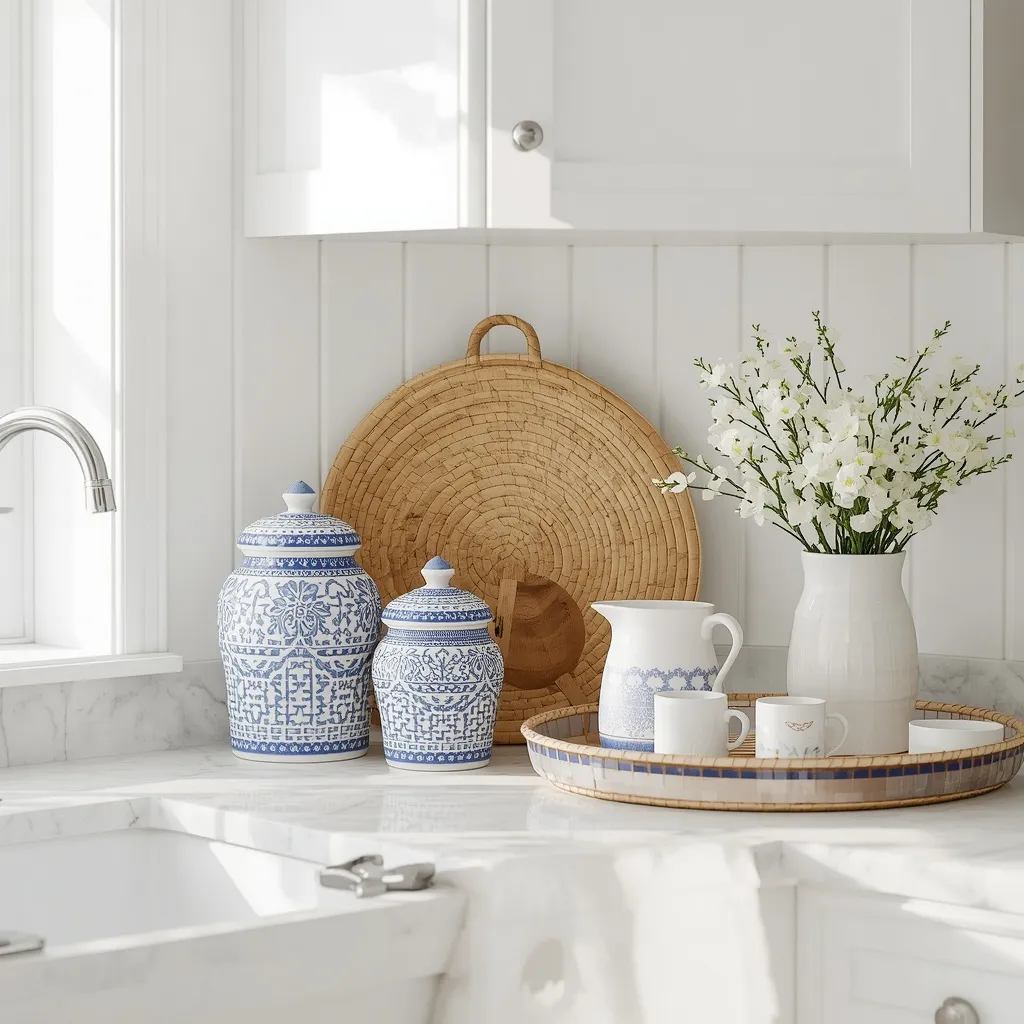 Coastal summer kitchen counter