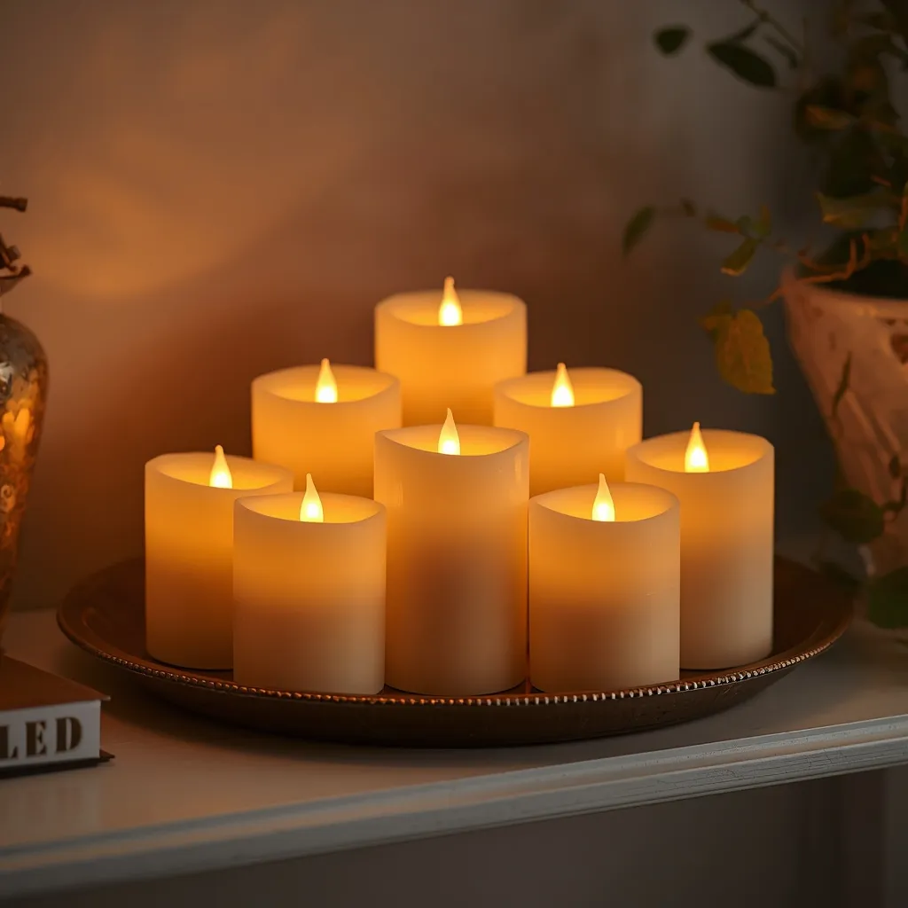 Flameless LED living room candles