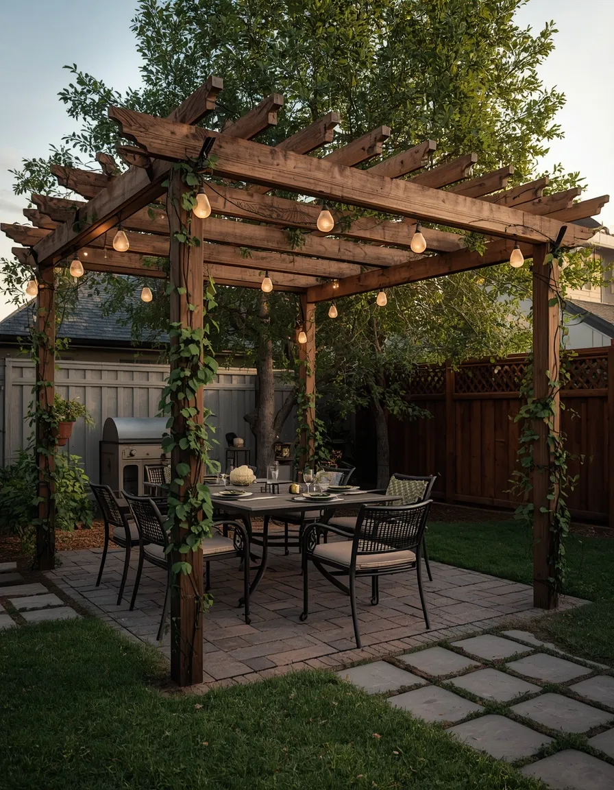 Pergola small backyard dining room