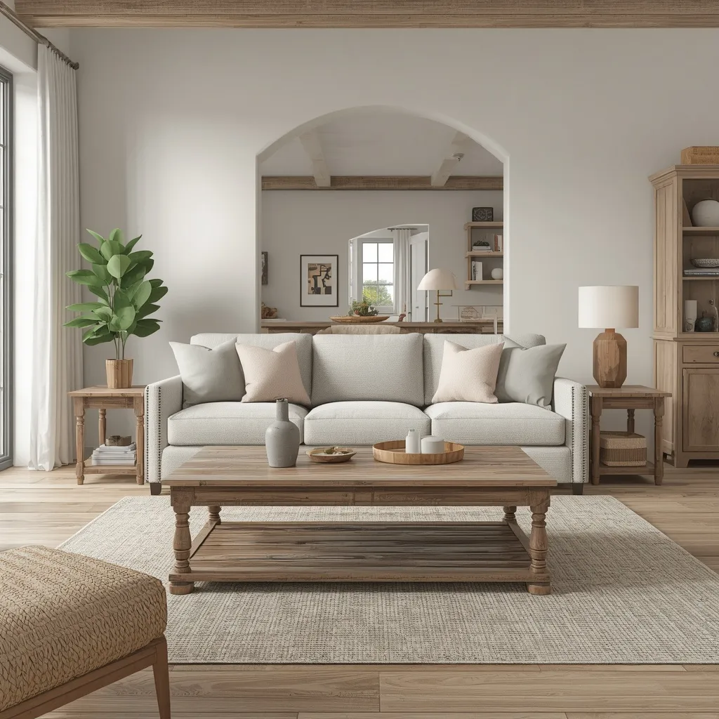 Rustic driftwood living room