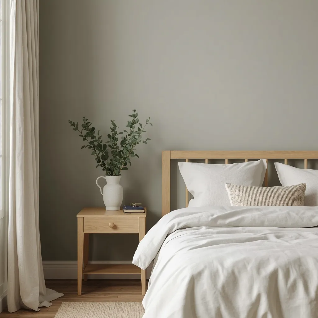 Sage green farmhouse bedroom