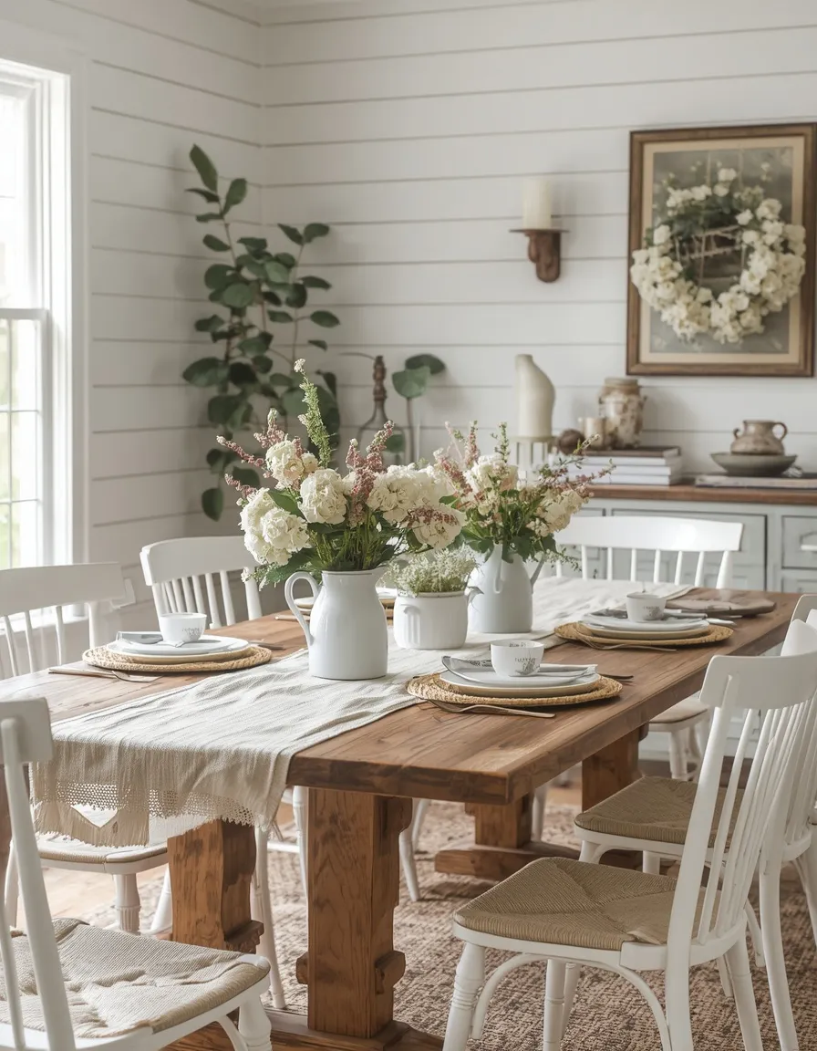 Summer farmhouse dining room