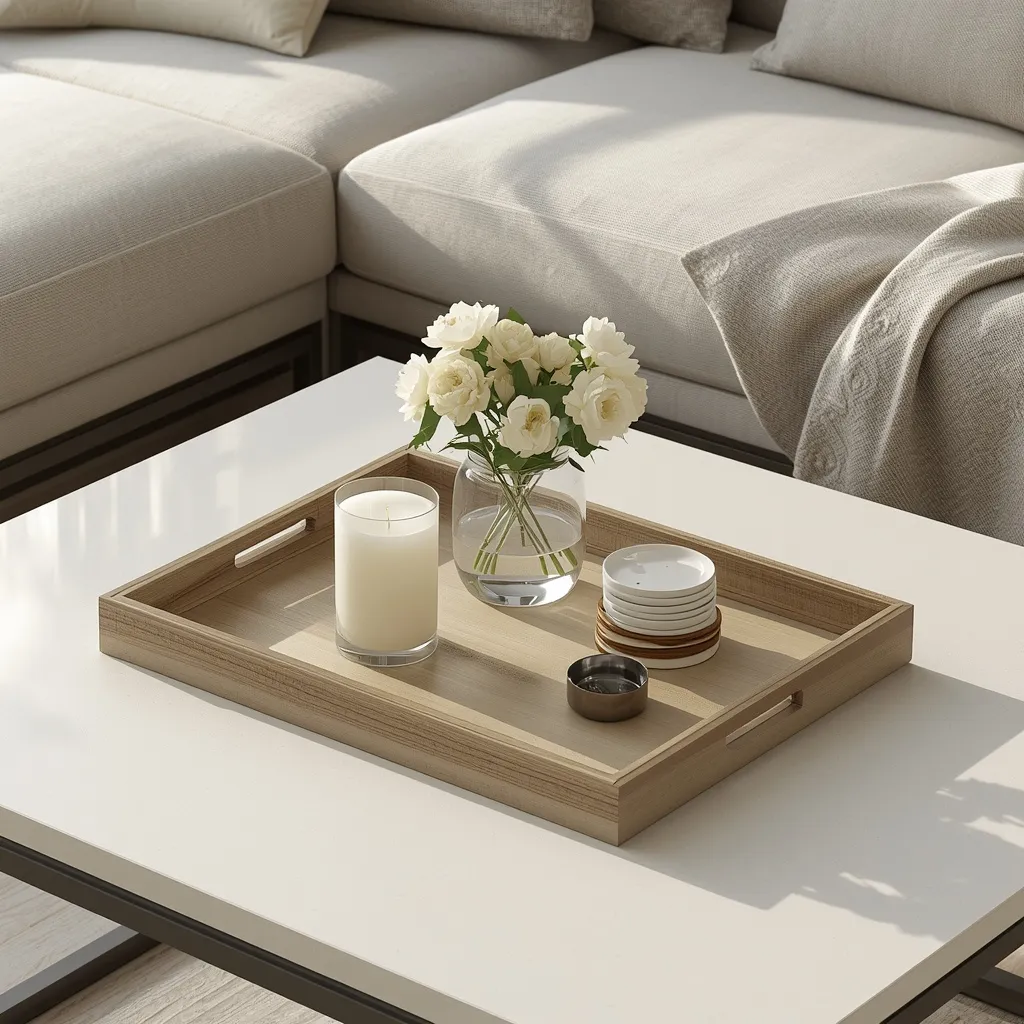 Summer tray coffee table decor
