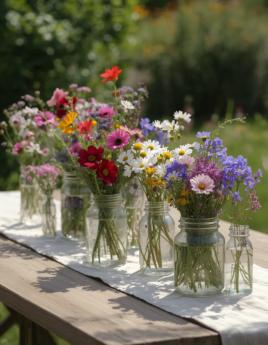 Wildflower summer garden tablescape