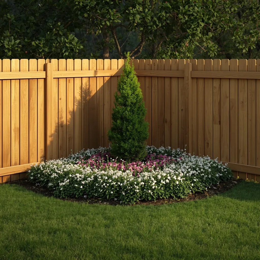 Corner flower bed between fences