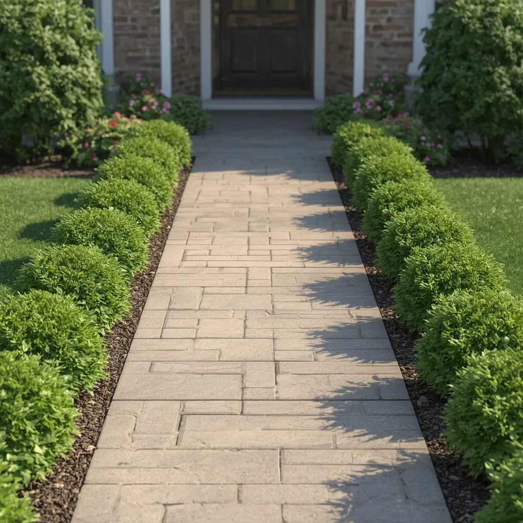 Entryway flower beds by a front door