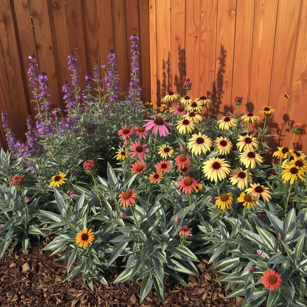 Full sun corner flower bed