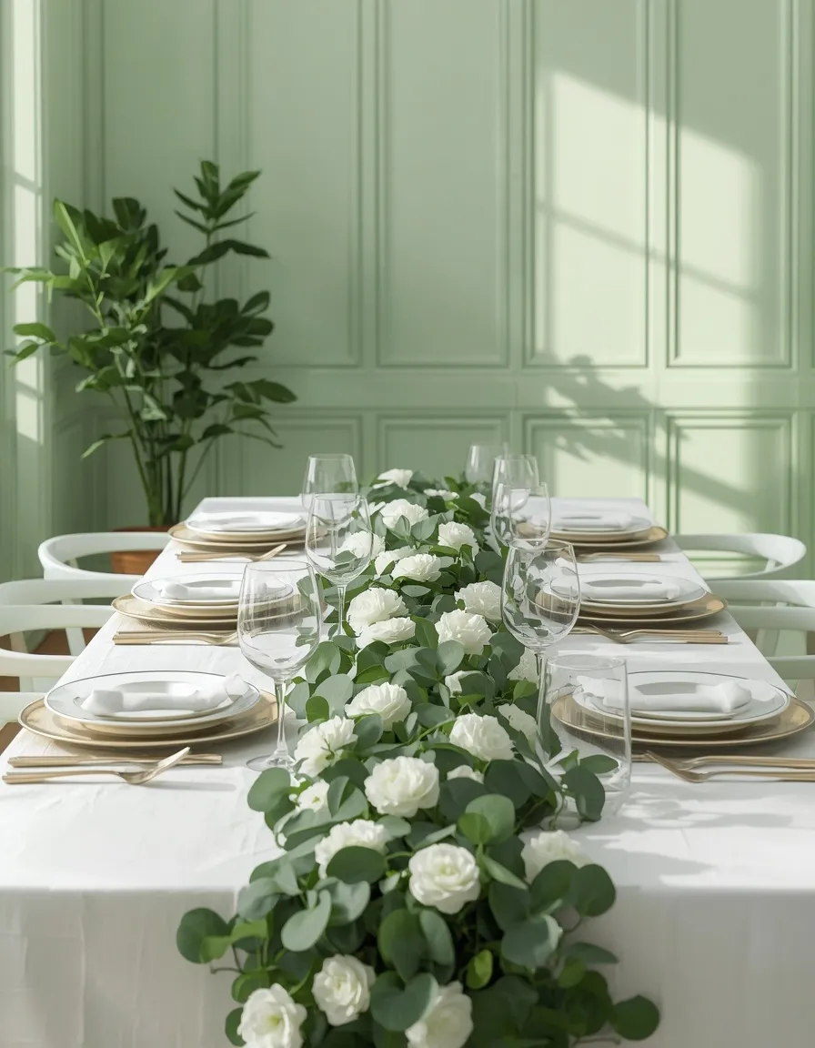 Green and white late summer dining