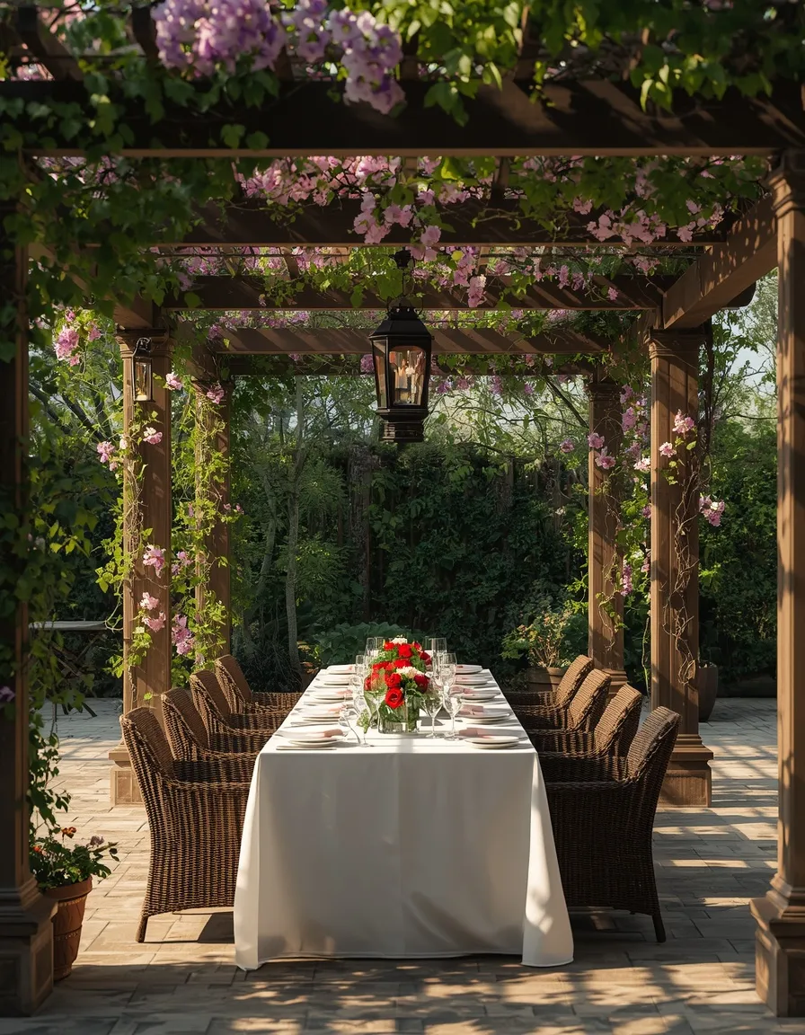 Pergola outdoor dining retreat