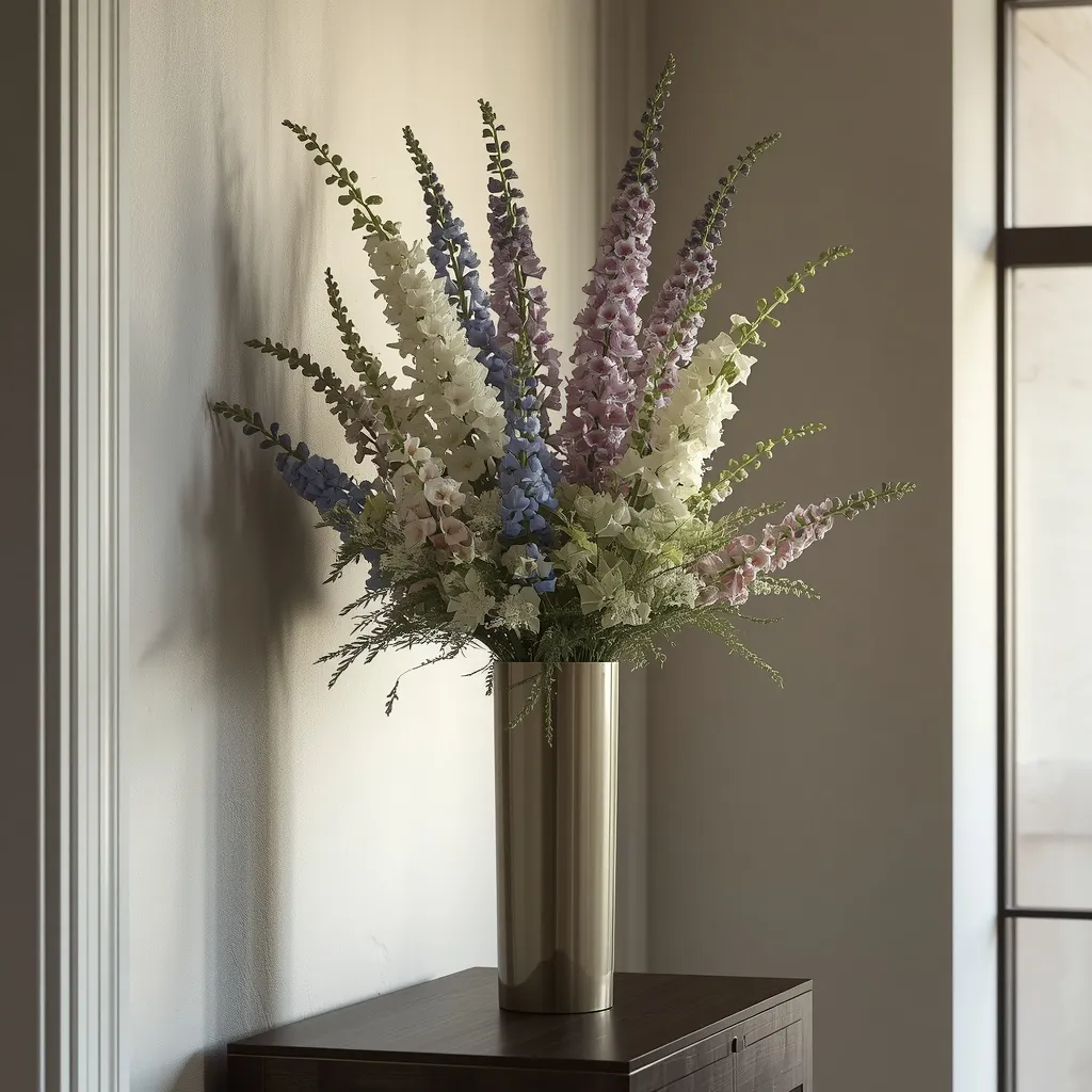 Tall vase summer flower arrangement