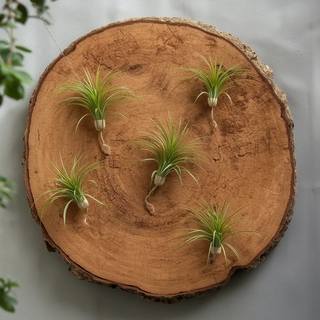 Air plant mounted on cork bark