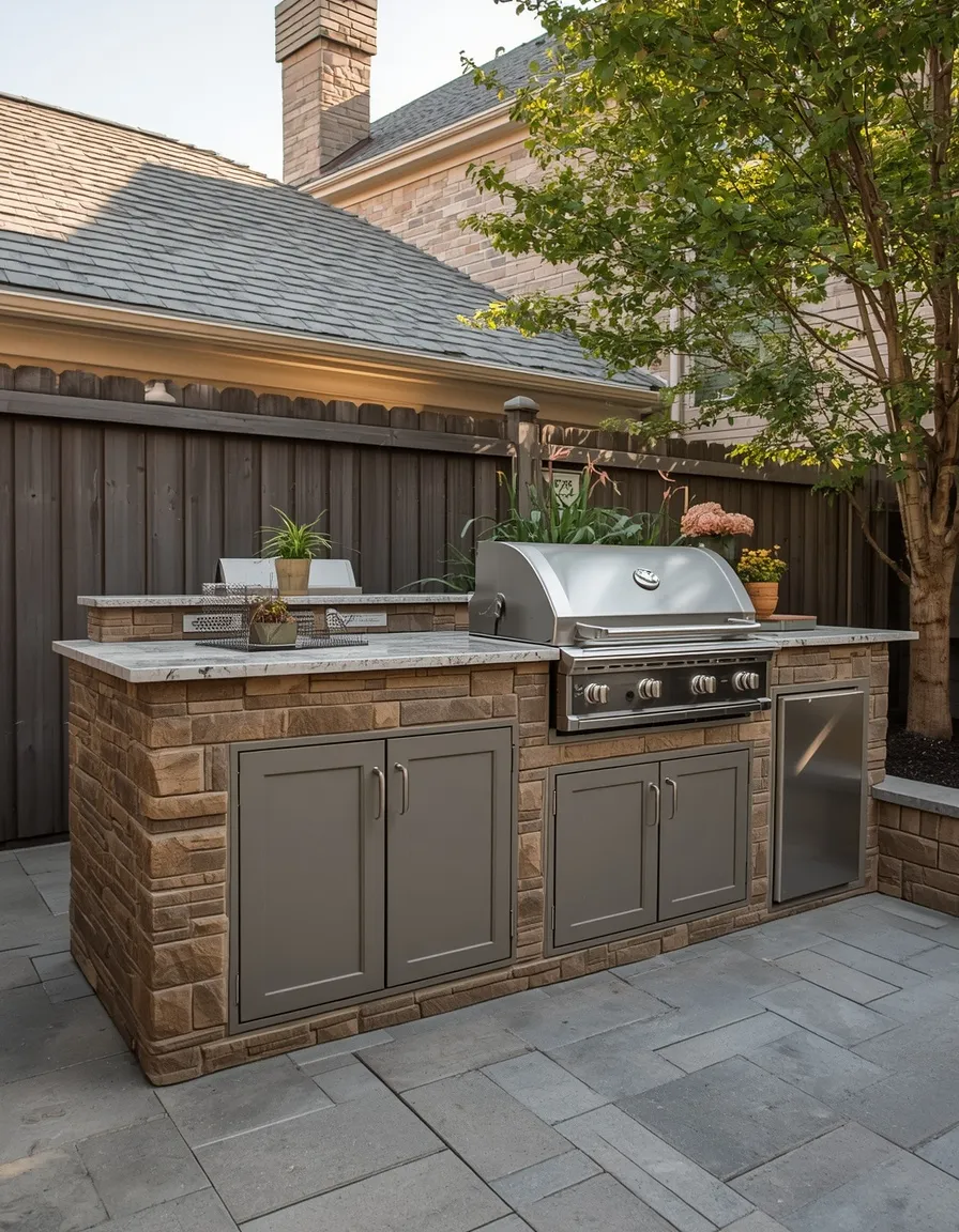 Built-in masonry backyard kitchen