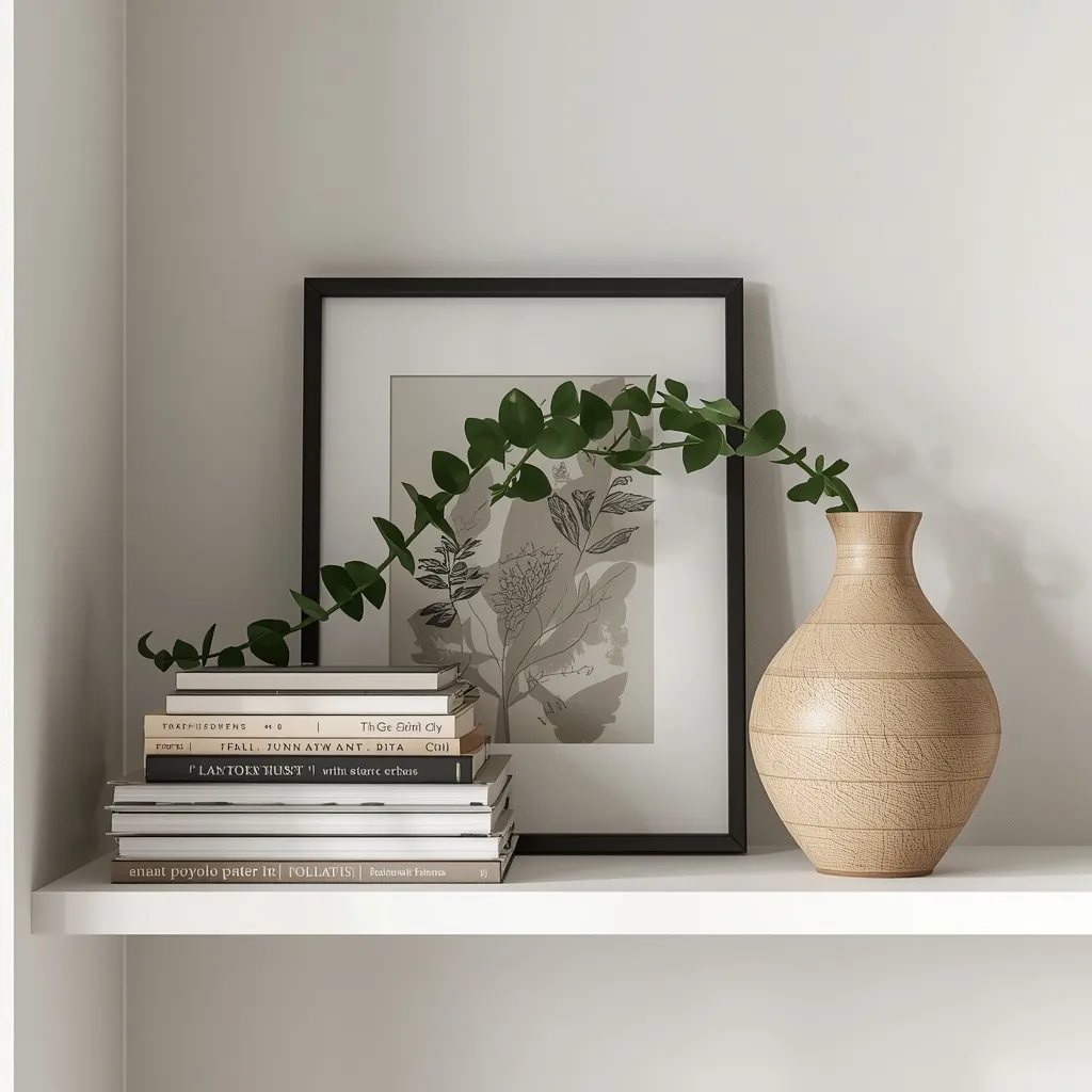 Cookbook greenery kitchen shelf