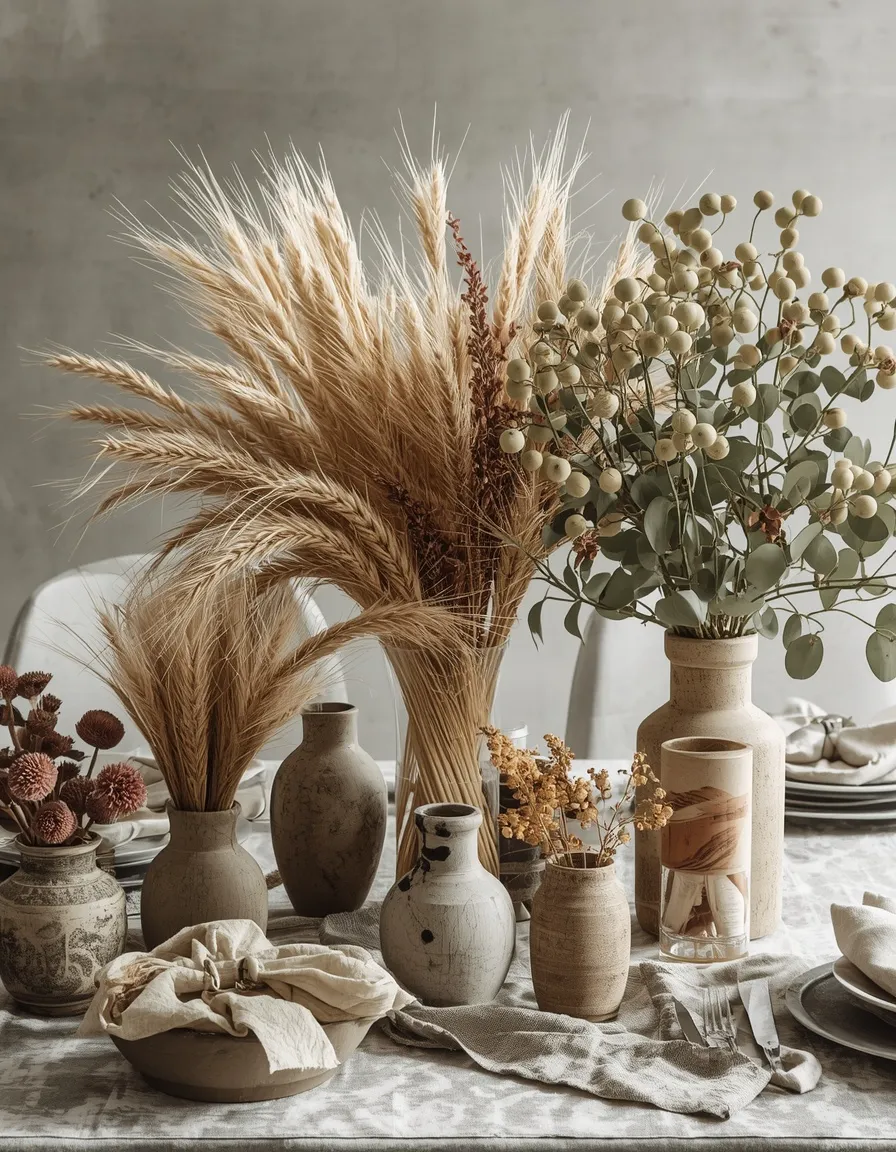 Dried naturals late summer dining table