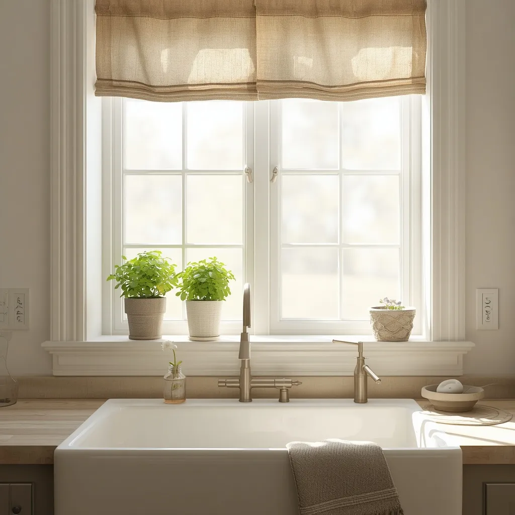 Farmhouse sink window summer decor