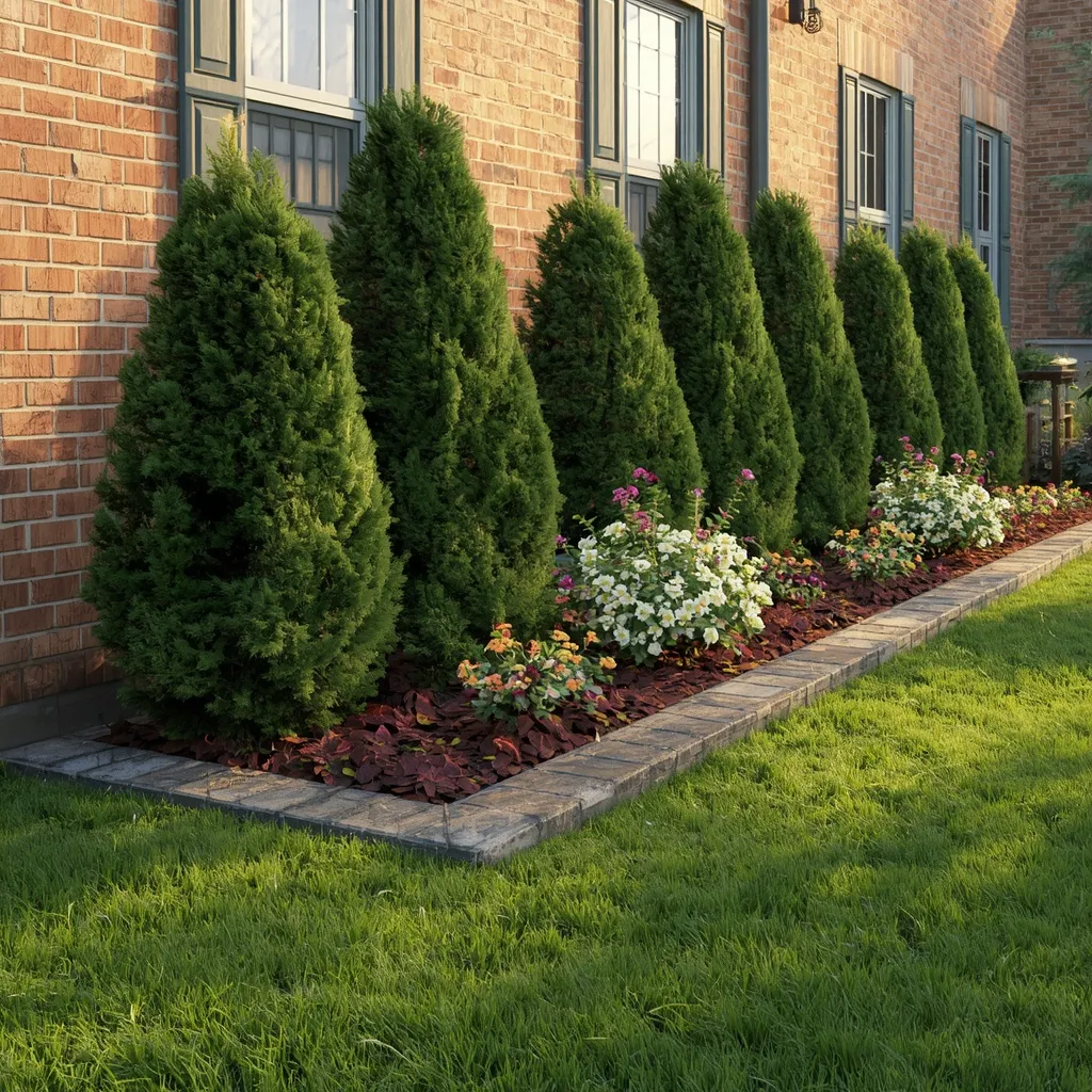 Foundation flower bed along house