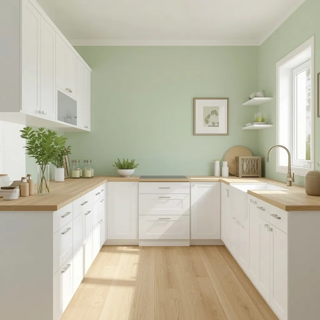 Fresh wall color kitchen makeover