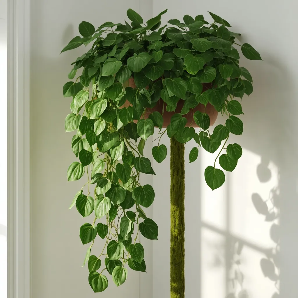 Money plant trailing in a corner