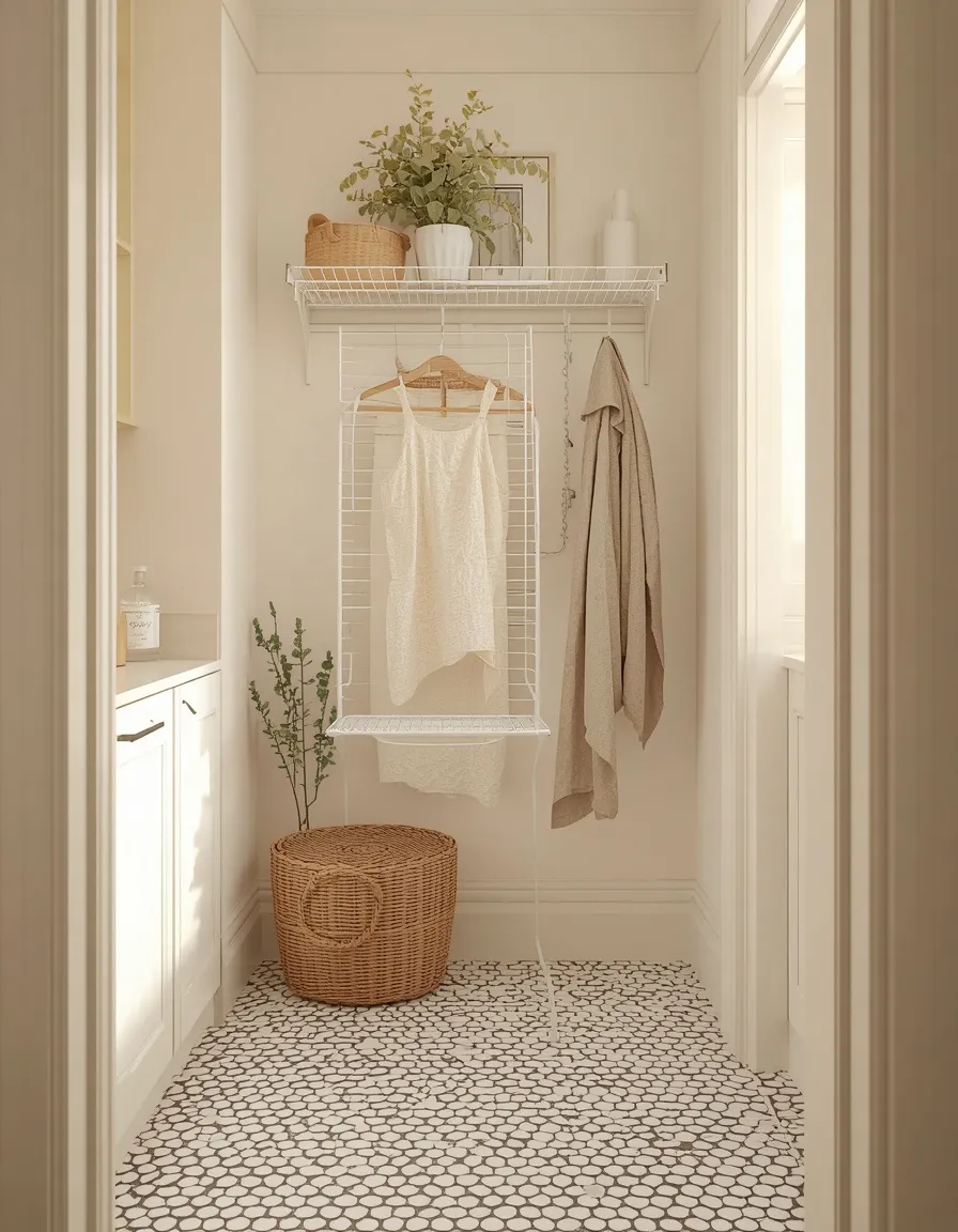 Penny round tile laundry floor