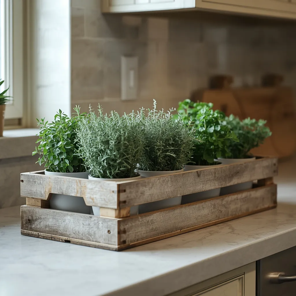 Under-cabinet grow light herb garden