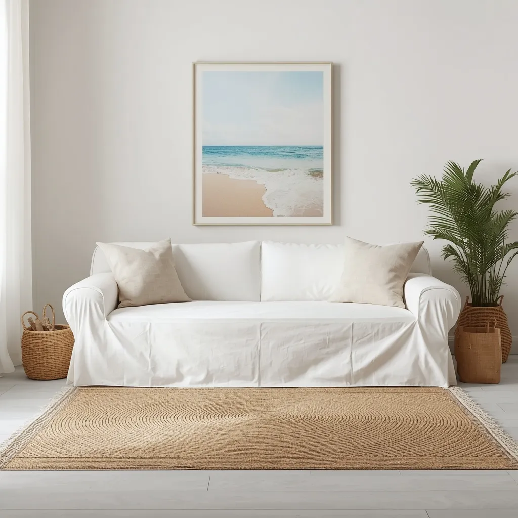 Beachy apartment living room