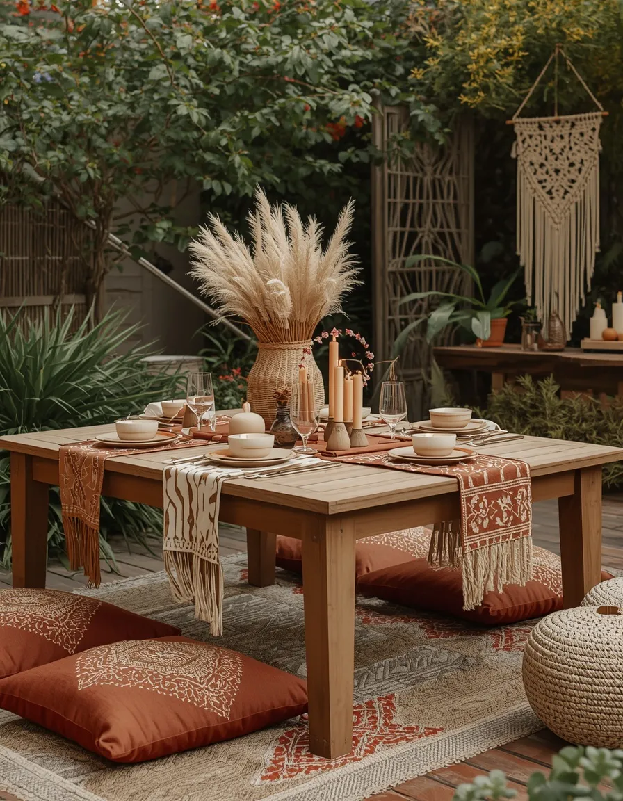 Boho garden outdoor dining