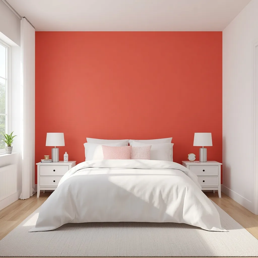 Bold color teen bedroom wall