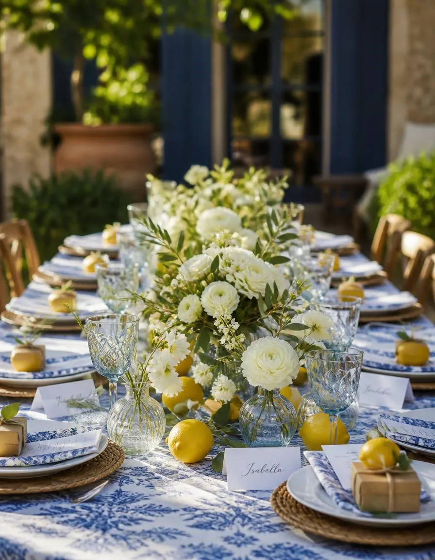 Italian bridal shower tablescape