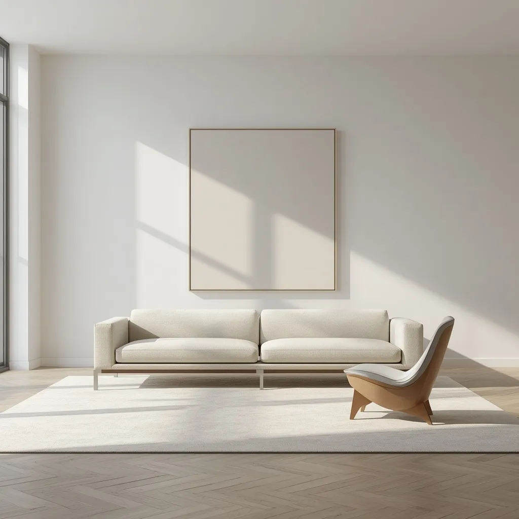 Modern minimal airy living room
