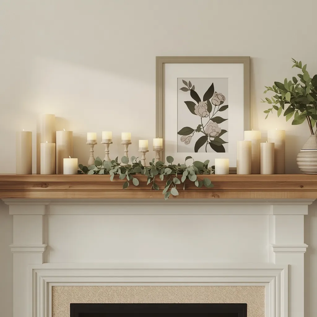 Summer mantel candle display