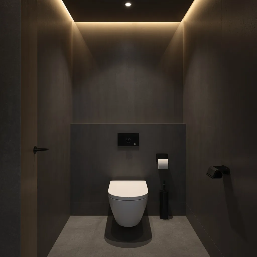 Charcoal grey small bathroom