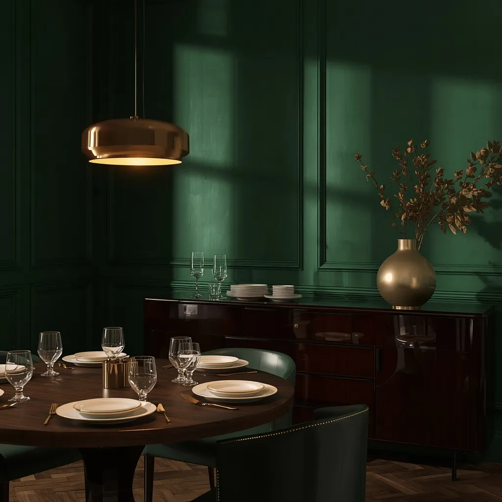 Emerald green dining room color scheme
