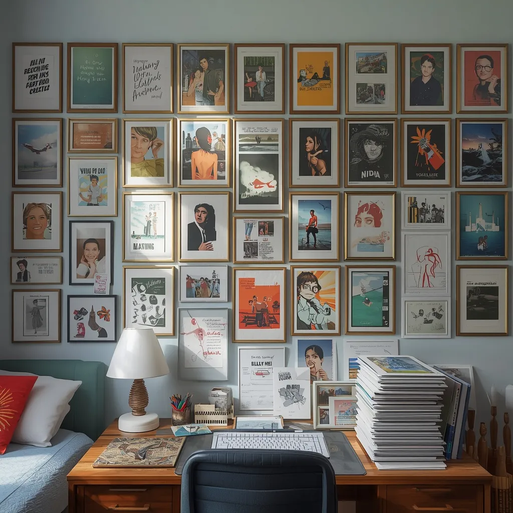 Gallery wall teen art bedroom