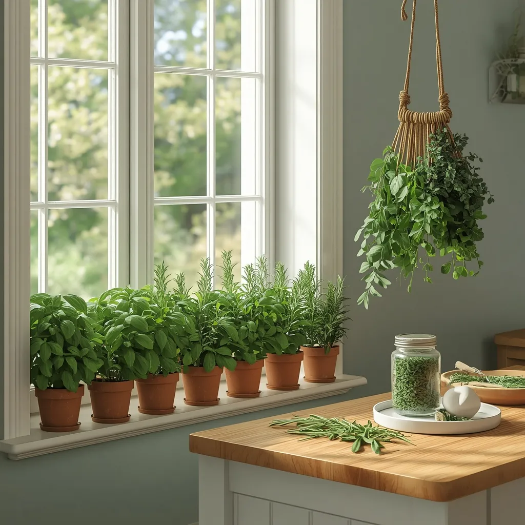 Herb garden summer farmhouse kitchen