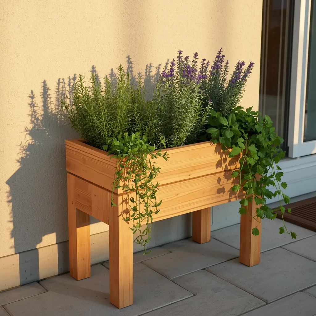 Ladder shelf patio herb garden display