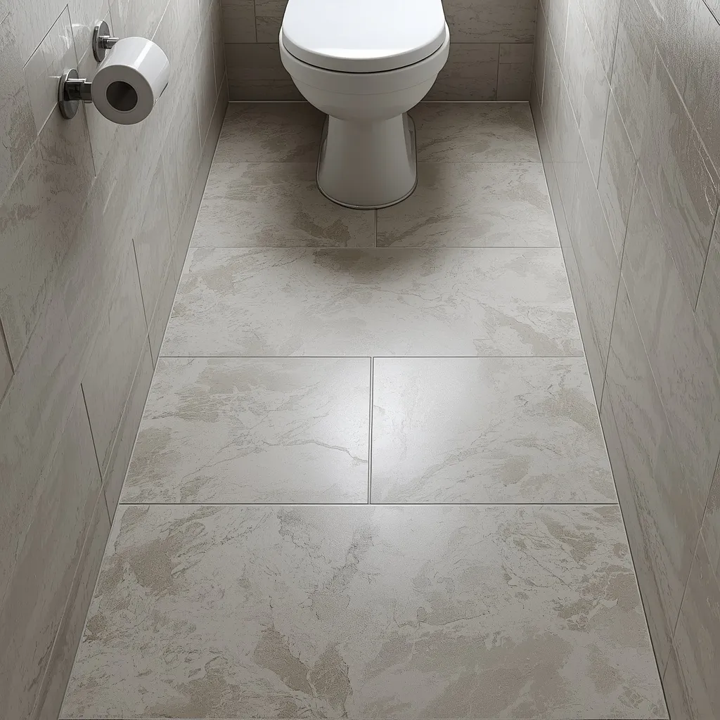 Large format tile small powder room